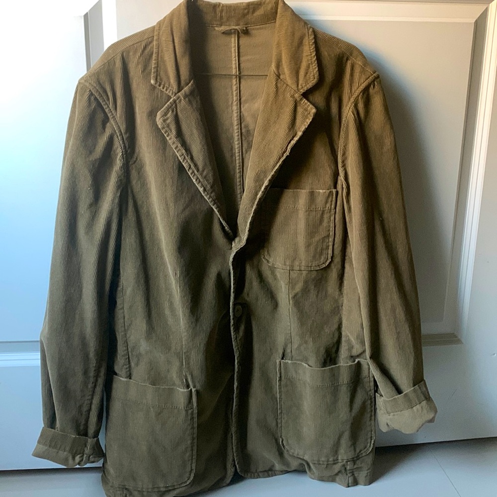 Brown vintage corduroy jacket trench coat sweater medium (arizona jean company)